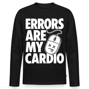 Errors Are My Cardio Programmer - Men's Premium Organic Long Sleeve Shirt - black - Front - Nico (187cm)