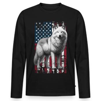 Arctic Wolf US Polarwolf - Men's Premium Organic Long Sleeve Shirt - black - Front - Nico (187cm)