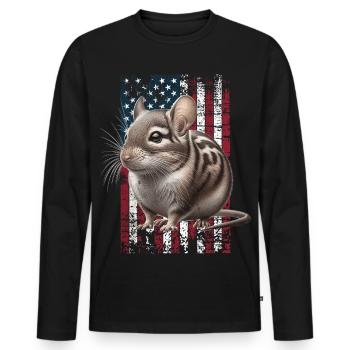 Degu US Degu - Men's Premium Organic Long Sleeve Shirt - black - Front - Nico (187cm)