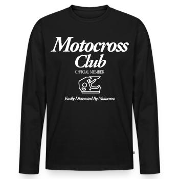 Motocross - Men's Premium Organic Long Sleeve Shirt - black - Front - Nico (187cm)