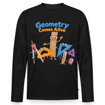 Geometry brought to life - Men's Premium Organic Long Sleeve Shirt - black - Front - Nico (187cm)