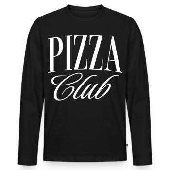 Pizza Club - Men's Premium Organic Long Sleeve Shirt - black - Front - Nico (187cm)