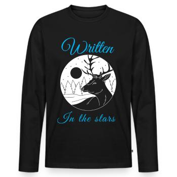 Written in the stars freelance writer  - Men's Premium Organic Long Sleeve Shirt - black - Front - Nico (187cm)