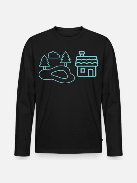 Waldsee-Häuschen Silhouetten - Men's Premium Organic Long Sleeve Shirt - black