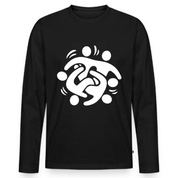 Orgy - Entwined Bodies - Men's Premium Organic Long Sleeve Shirt - black - Front - Nico (187cm)