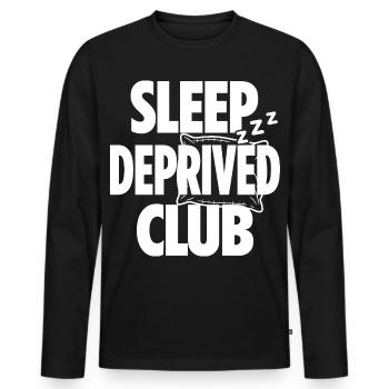 Club des Privés de Sommeil - T-shirt manches longues Premium bio Homme - noir - Devant - Nico (187cm)