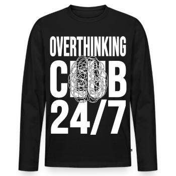 Overthinking Club 24/7 Mental Chaos - Men's Premium Organic Long Sleeve Shirt - black - Front - Nico (187cm)