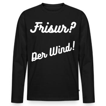 Heimatliebe Nord/hairstyle? - Men's Premium Organic Long Sleeve Shirt - black - Front - Nico (187cm)