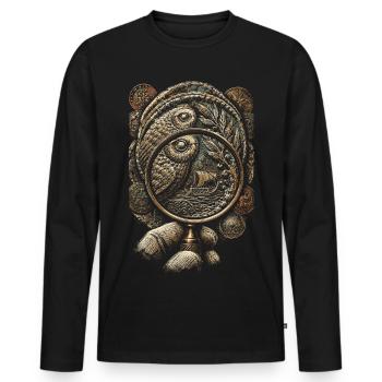Coin Collector Numismatics Coin Collecting - Men's Premium Organic Long Sleeve Shirt - black - Front - Nico (187cm)