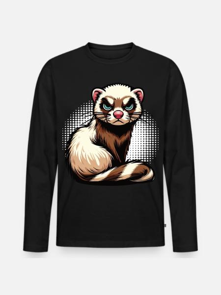 Frettchen Frettchenhalter Frettchenbesitzer - Männer Premium Bio Langarmshirt - Schwarz