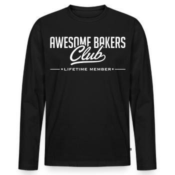 Bakers Club - Men's Premium Organic Long Sleeve Shirt - black - Front - Nico (187cm)