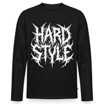 Hardstyle Underground - Men's Premium Organic Long Sleeve Shirt - black - Front - Nico (187cm)