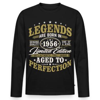 1956 Vintage Vintage Birthday Gift Retro - Men's Premium Organic Long Sleeve Shirt - black - Front - Nico (187cm)