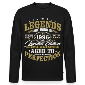 1996 Vintage Born Legends Vintage Birthday - Men's Premium Organic Long Sleeve Shirt - black - Front - Nico (187cm)