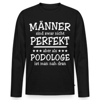 Podologe Männer - Männer Premium Bio Langarmshirt - Schwarz - Vorne - Nico (187cm)