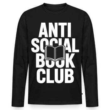 Anti Social Book Club - Men's Premium Organic Long Sleeve Shirt - black - Front - Nico (187cm)