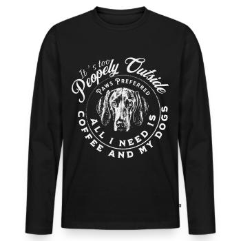 Paws Preferred Coffee Dog - T-shirt manches longues Premium bio Homme - noir - Devant - Nico (187cm)