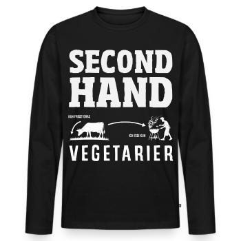 Grillmeister Geschenk Fleisch Wurst & Bier - Männer Premium Bio Langarmshirt - Schwarz - Vorne - Nico (187cm)