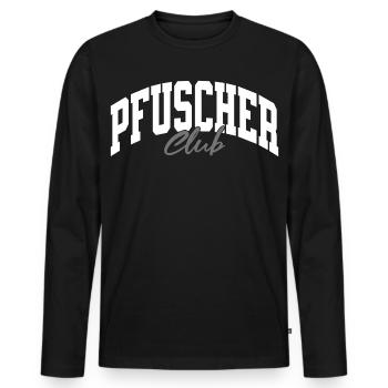 Pfuscher Club - Männer Premium Bio Langarmshirt - Schwarz - Vorne - Nico (187cm)