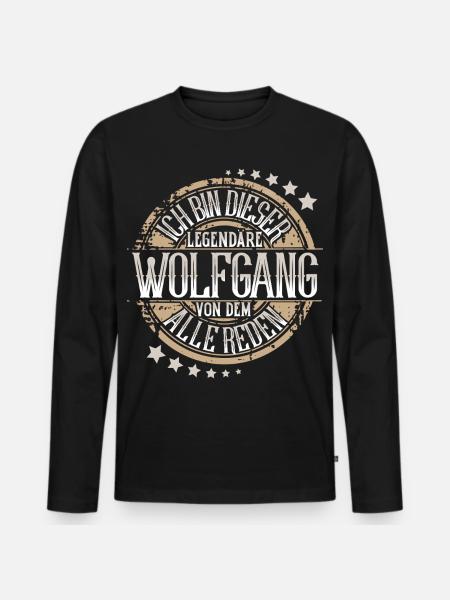 Wolfgang - Männer Premium Bio Langarmshirt - Schwarz