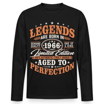1966 Vintage Vintage Birthday Gift Retro - Men's Premium Organic Long Sleeve Shirt - black - Front - Nico (187cm)