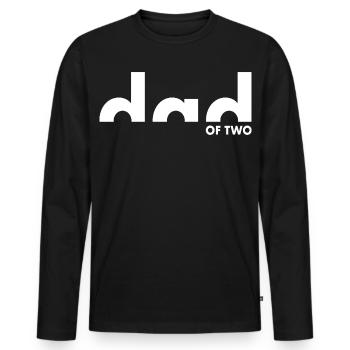 Dad of two | Vater | Vatertag - Männer Premium Bio Langarmshirt - Schwarz - Vorne - Nico (187cm)