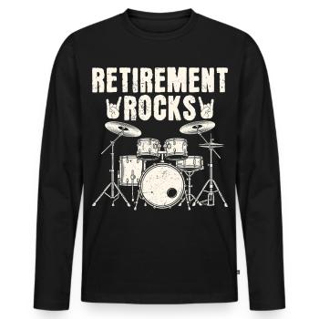 retirement rocks - Men's Premium Organic Long Sleeve Shirt - black - Front - Nico (187cm)