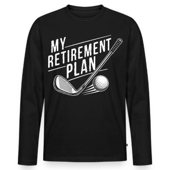 My Retirement Plan Golf - Men's Premium Organic Long Sleeve Shirt - black - Front - Nico (187cm)