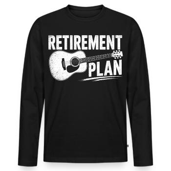 Retirement Plan Guitar - Men's Premium Organic Long Sleeve Shirt - black - Front - Nico (187cm)