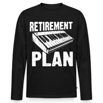 Plan de retraite Piano Clavier - T-shirt manches longues Premium bio Homme - noir - Devant - Nico (187cm)
