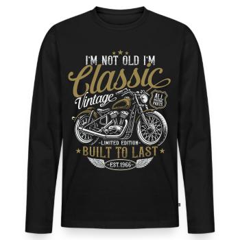 1966 Jahrgang Vintage Motorrad Geburtstag Geschenk - Männer Premium Bio Langarmshirt - Schwarz - Vorne - Nico (187cm)