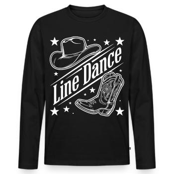Line Dance Western - Men's Premium Organic Long Sleeve Shirt - black - Front - Nico (187cm)
