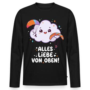Fallschirmspringen Alles Liebe Von Oben - Männer Premium Bio Langarmshirt - Schwarz - Vorne - Nico (187cm)