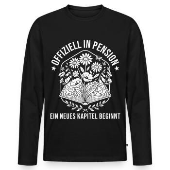 Pensionierung Neues Kapitel Abschied Pensionärin - Männer Premium Bio Langarmshirt - Schwarz - Vorne - Nico (187cm)