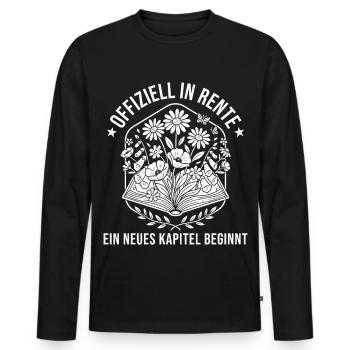 Rente Neues Kapitel Abschied Rentnerin - Männer Premium Bio Langarmshirt - Schwarz - Vorne - Nico (187cm)