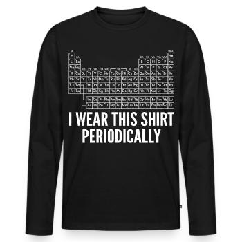 Periodic Table Chemistry Humor Science Geek - Men's Premium Organic Long Sleeve Shirt - black - Front - Nico (187cm)