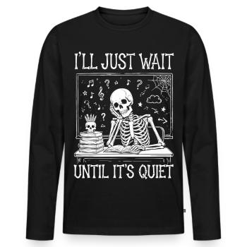 Lehrer, Halloween, Skelett - Männer Premium Bio Langarmshirt - Schwarz - Vorne - Nico (187cm)