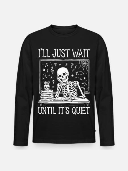 Professeur, Halloween, Skeleton - T-shirt manches longues Premium bio Homme - noir