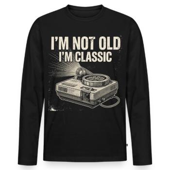 Ich bin nicht alt, ich bin klassisch - Männer Premium Bio Langarmshirt - Schwarz - Vorne - Nico (187cm)