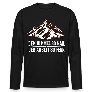 Dem Himmel so nah der Arbeit so fern - Männer Premium Bio Langarmshirt - Schwarz - Vorne - Nico (187cm)