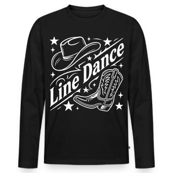 Line Dance Cowboy Flair - Männer Premium Bio Langarmshirt - Schwarz - Vorne - Nico (187cm)