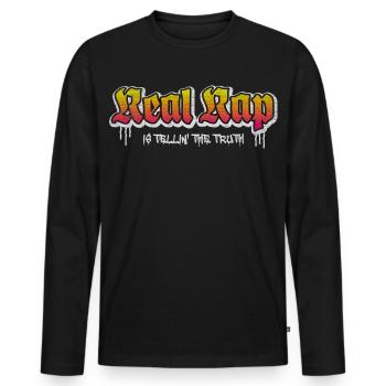 Real Rap - Men's Premium Organic Long Sleeve Shirt - black - Front - Nico (187cm)
