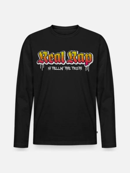 Real Rap - Männer Premium Bio Langarmshirt - Schwarz