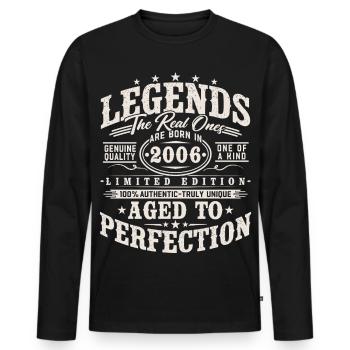 2006 Jahrgang Vintage Geburtstag Geschenk Retro - Männer Premium Bio Langarmshirt - Schwarz - Vorne - Nico (187cm)