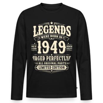 77. Geburtstag Geschenk Mann 1949 Vintage Retro - Männer Premium Bio Langarmshirt - Schwarz - Vorne - Nico (187cm)