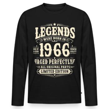 60. Geburtstag Geschenk Mann 1966 Vintage Retro - Männer Premium Bio Langarmshirt - Schwarz - Vorne - Nico (187cm)