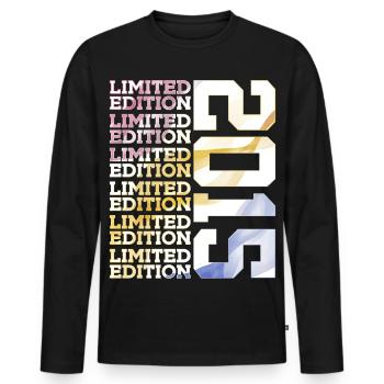 LIMITED EDITION 2015 - 11 JAHRE - 11. GEBURTSTAG - Männer Premium Bio Langarmshirt - Schwarz - Vorne - Nico (187cm)