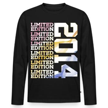 LIMITED EDITION 2014 - 12 JAHRE - 12. GEBURTSTAG - Männer Premium Bio Langarmshirt - Schwarz - Vorne - Nico (187cm)