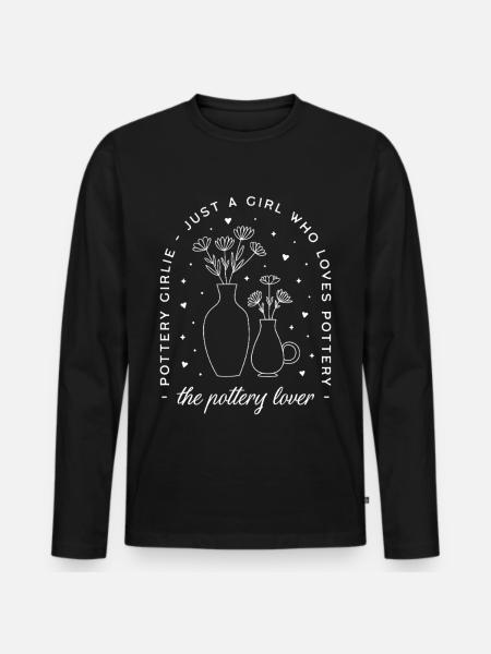 Töpferliebhaberin - Männer Premium Bio Langarmshirt - Schwarz