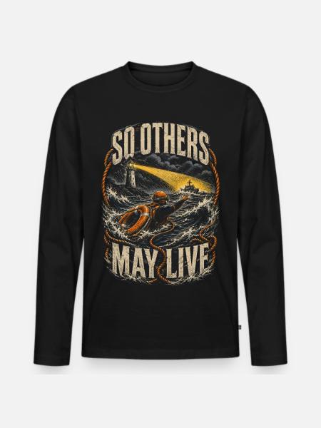 Küstenwache Rettungsschwimmer So Others May Live - Männer Premium Bio Langarmshirt - Schwarz